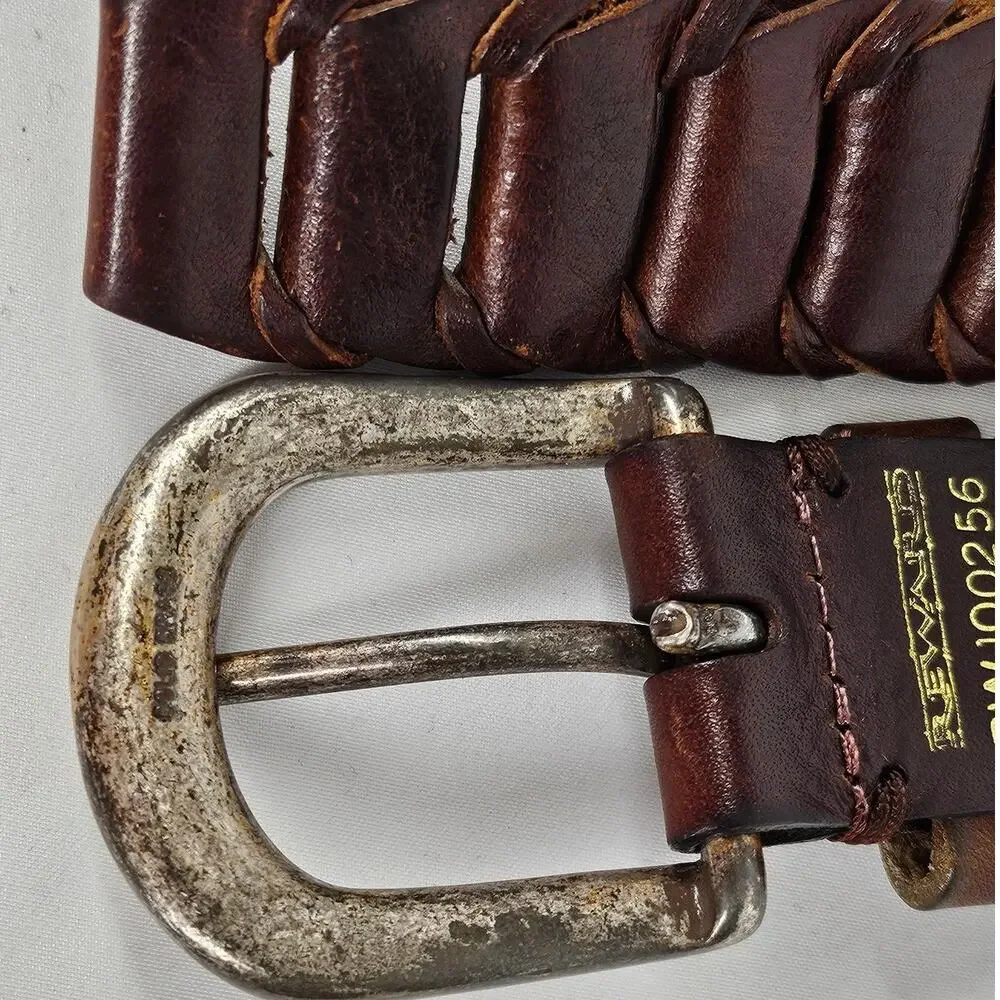 REWARD BRAND GENUINE LEATHER BRAIDED BELT SIZE 36 - DARK BROWN
